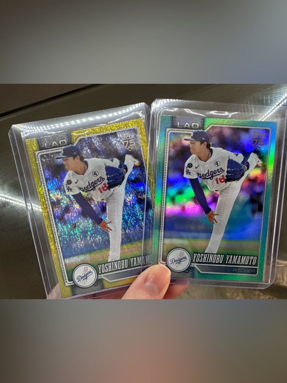 Yoshinobu Yamamoto gold refractor 035/399 & teal refractor